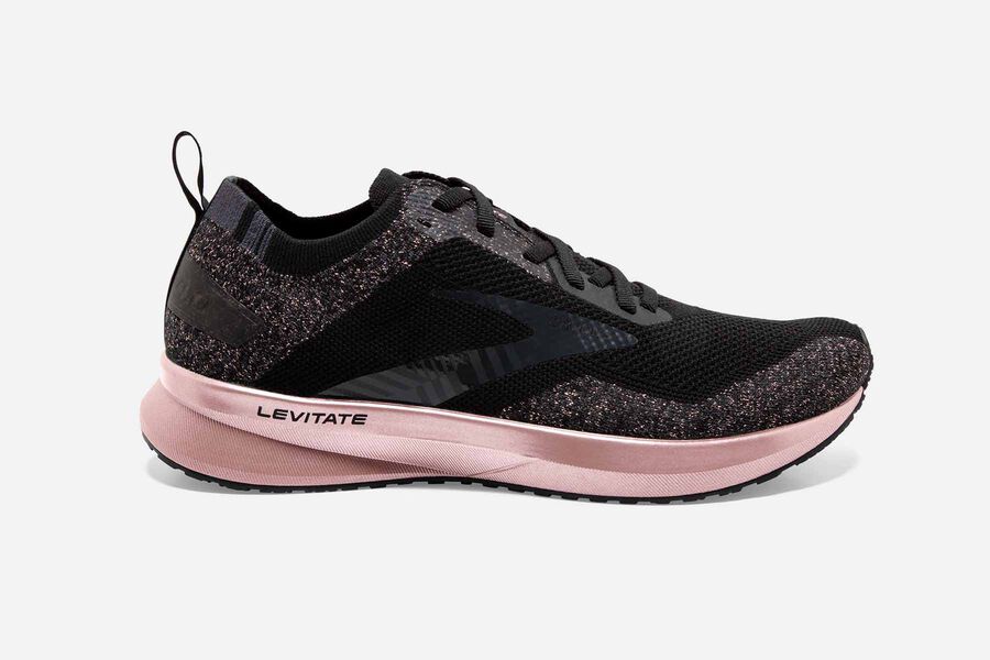 Brooks Women's Levitate 4 Road Running Shoes Black/Ebony/Rose Gold ( UWGEZ5397 )